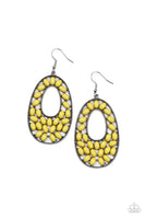 Beaded Shores Yellow Earrings