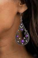 Bohemian Ball Purple Earrings