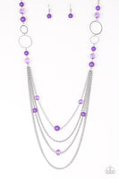 Bubbly Bright Purple Necklace