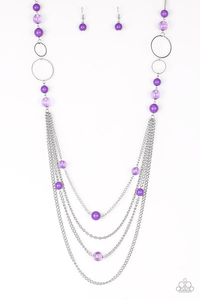 Bubbly Bright Purple Necklace