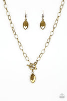 Club Sparkle Brass Necklace