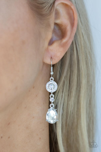 Graceful Glimmer White Earrings