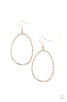 Oval-Ruled Gold Earrings