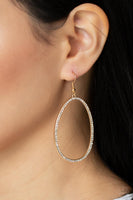 Oval-Ruled Gold Earrings