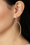 Oval-Ruled Gold Earrings