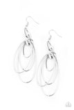 OVAL The Moon Silver Earrings