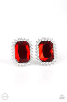 Downtown Dapper Red Clip-On Earrings