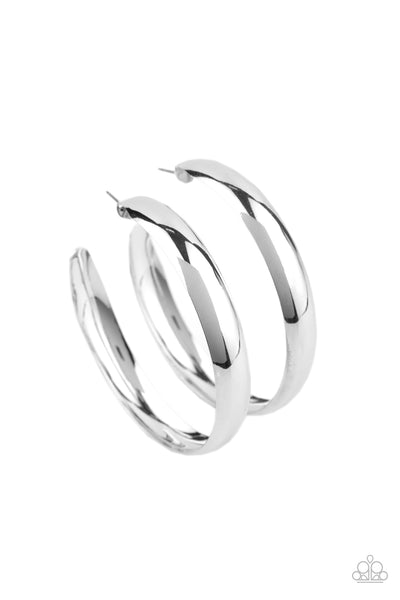 BEVEL In It Silver Earrings