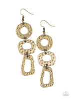 Prehistoric Prowl Brass Earrings