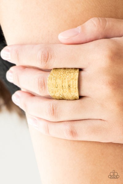 Paleo Patterns Gold Ring