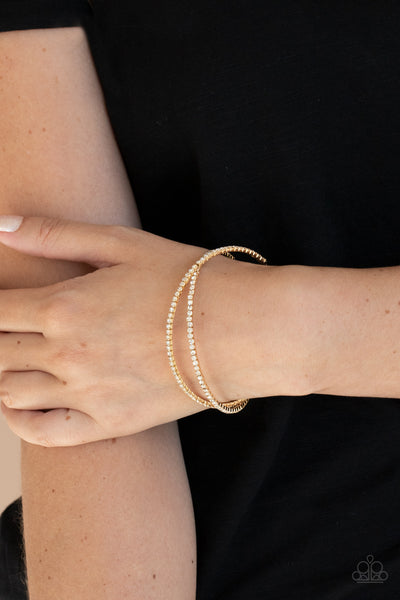 Plus One Status Gold Cuff Bracelet