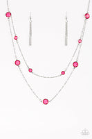 Raise Your Glass Pink Necklace