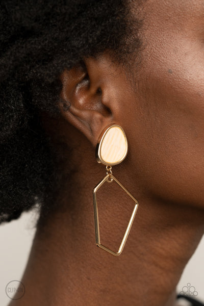 Retro Reverie Gold Clip-On Earrings