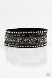 Rhinestone Rocker Black Bracelet