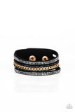 Rollin In Rhinestone Black Bracelet