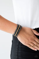 Rollin In Rhinestone Black Bracelet