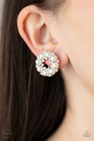 Roundabout Ritz White Clip-On Earrings