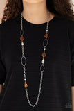 SHEER As Fate Orange Necklace