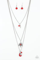 Soar With The Eagles Red Necklace