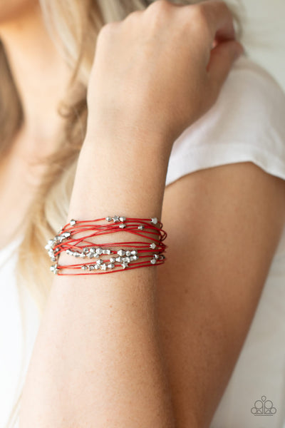 Star-Studded Affair Red Bracelet