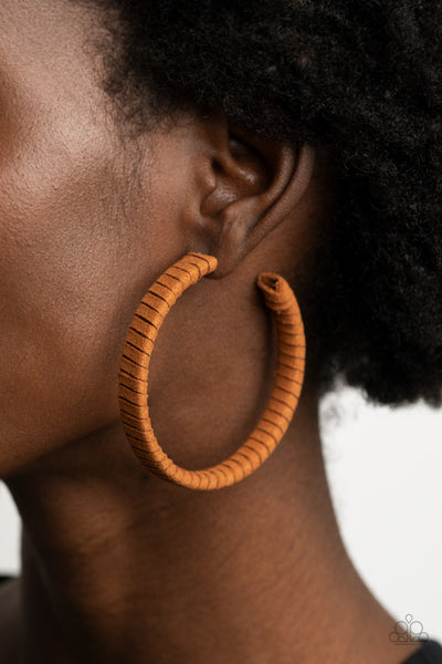 Suede Parade Brown Earrings