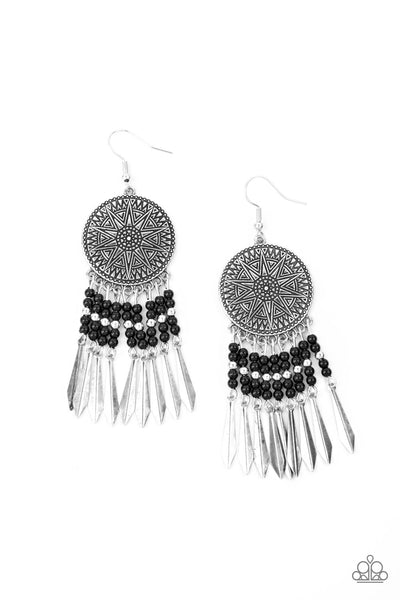 Sun Warrior Black Earrings