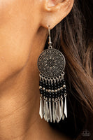 Sun Warrior Black Earrings