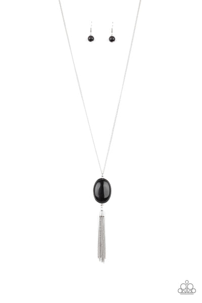 Tasseled Tranquility Black Necklace