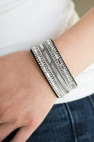 Teasingly Tomboy Black Bracelet